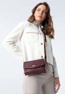 Quilted faux leather flap bag, plum, 97-4Y-529-1G, Photo 15