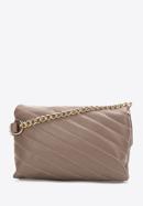 Quilted faux leather flap bag, beige, 97-4Y-529-1S, Photo 2
