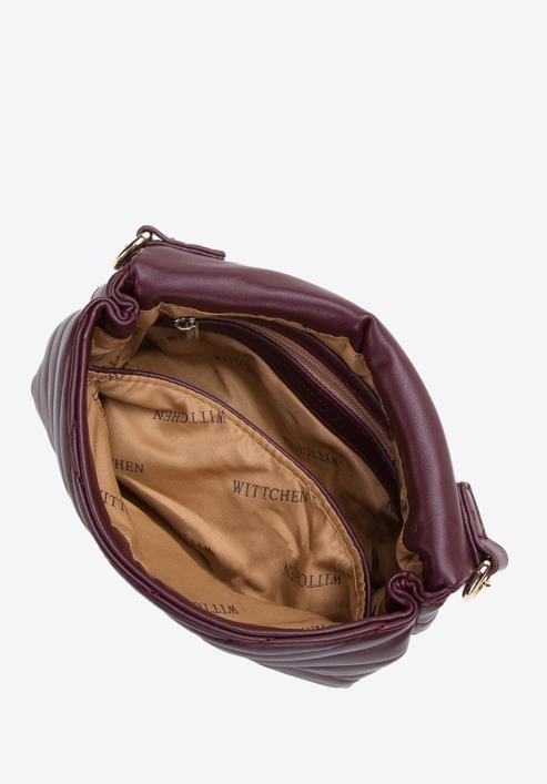 Quilted faux leather flap bag, plum, 97-4Y-529-1G, Photo 3