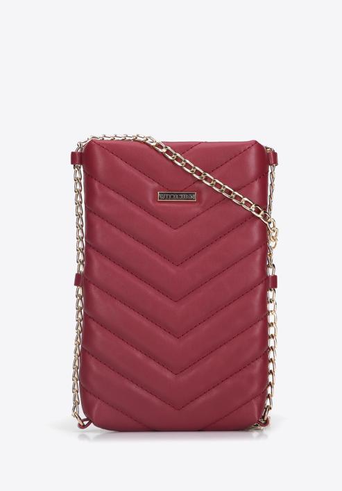 Quilted faux leather mini purse, red, 95-2-702-3, Photo 1