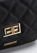 Small faux leather quilted flap bag, black, 97-4Y-246-1, Photo 4