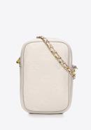 Monogram leather mini purse, cream, 98-2E-601-P, Photo 1