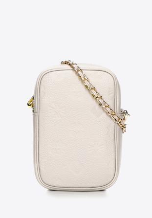 Monogram leather mini purse, cream, 98-2E-601-0, Photo 1