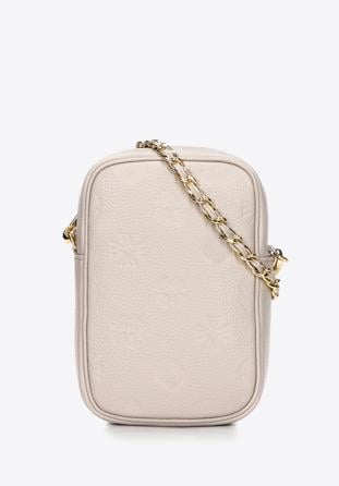 Monogram leather mini purse, light beige, 98-2E-601-9, Photo 1