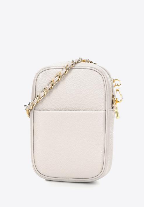 Monogram leather mini purse, cream, 98-2E-601-0, Photo 2
