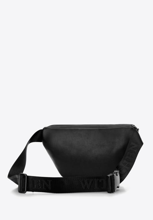 Men's faux leather waist bag with lustrous front zip, black, 98-3P-503-8, Photo 2