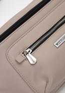 Men's faux leather waist bag with lustrous front zip, beige, 98-3P-503-1, Photo 4
