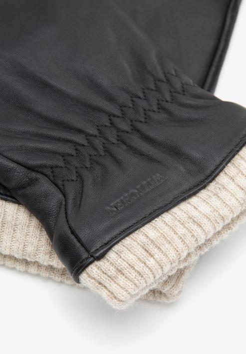 Men's leather gloves, black, 44-6A-703-1-M, Photo 4