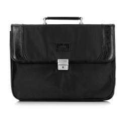 Męska torba na laptopa ze wstawkami z ekoskóry, czarny, 29-3-633-1, Zdjęcie 1