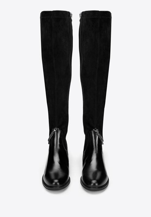 Leather knee high boots with chain detail I WITTCHEN