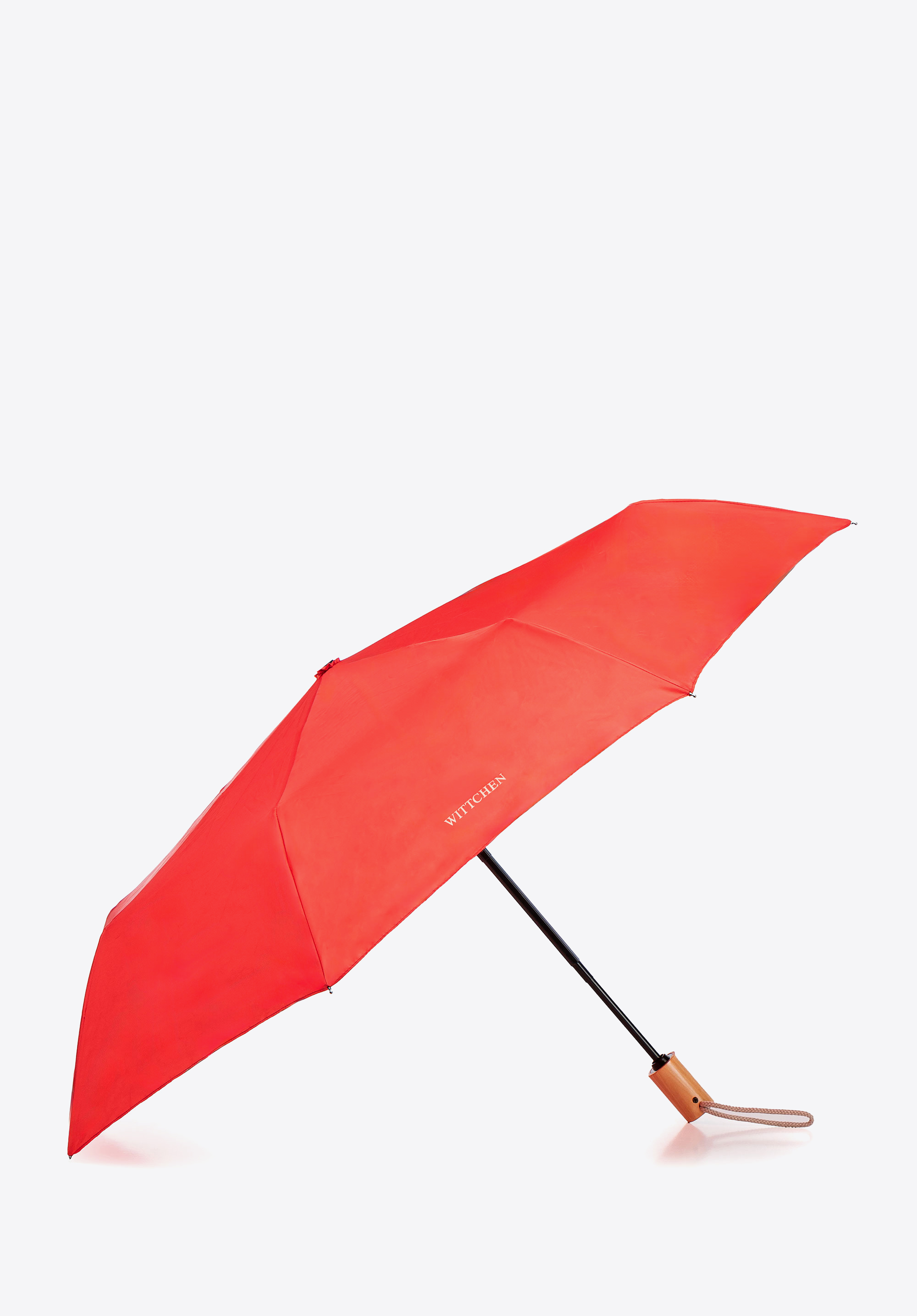 Parasol automatyczny z drewnianą rączką, czerwony, PA-7-170-P, Zdjęcie 1