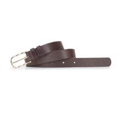 Women's leather dot belt, brown, 92-8D-301-4-L, Photo 1