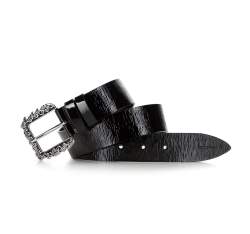Women's patent leather belt, black, 92-8D-314-1-L, Photo 1