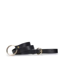 Women's skinny leather belt, black, 94-8D-903-1-L, Photo 1