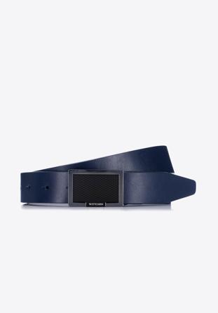 Men's belt, navy blue, 88-8M-301-7-12, Photo 1