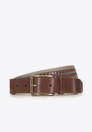 Men's belt, brown-beige, 90-8M-303-9-13, Photo 1