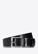 Men's leather reversible belt, black-silver, 95-8M-918-44-110, Photo 1