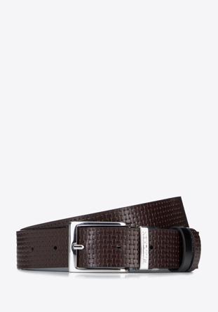 Men's leather reversible belt, black-brown, 95-8M-918-4-130, Photo 1