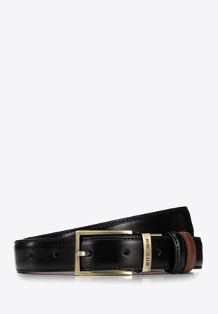 Men's leather reversible belt, black-brown, 97-8M-906-1-10, Photo 1