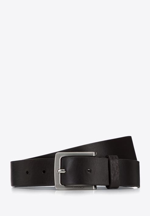 Men's classic leather belt, dark brown, 97-8M-911-4-12, Photo 1