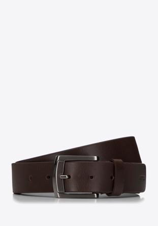 Men's leather belt, dark brown, 98-8M-112-4-12, Photo 1