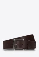Men's leather belt, dark brown, 98-8M-112-1-12, Photo 1
