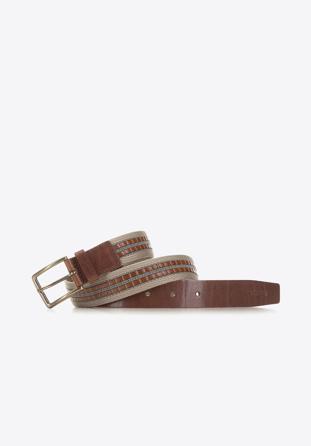 Men's belt, brown-beige, 90-8M-303-9-13, Photo 1