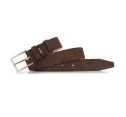 Men's suede belt, brown, 91-8M-313-4-11, Photo 1