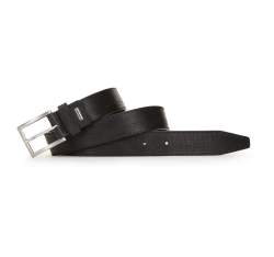 Men's leather belt, black, 91-8M-315-1-12, Photo 1
