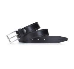 Men's leather belt, black, 92-8M-360-1-11, Photo 1
