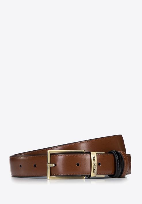 Men's leather reversible belt, black-brown, 97-8M-906-1-12, Photo 2