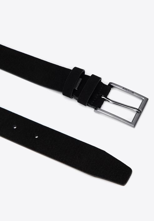 Men's suede belt, black, 97-8M-913-1-12, Photo 2