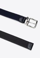 Men's braided reversible two-tone belt, navy blue-graphite, 98-8M-002-7-12, Photo 2