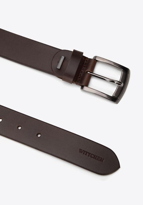 Men's leather belt, dark brown, 98-8M-112-7-90, Photo 2