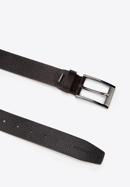 Men's leather belt with pebbled texture, dark brown, 98-8M-113-1-90, Photo 2