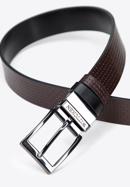 Men's leather reversible belt, brown-black, 95-8M-918-44-110, Photo 3