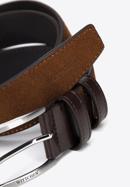 Men's leather belt, dark brown - light brown, 97-8M-907-Z-12, Photo 3