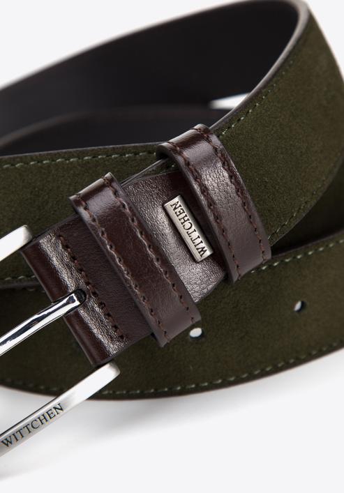 Men's leather belt, green-brown, 97-8M-907-8-10, Photo 3