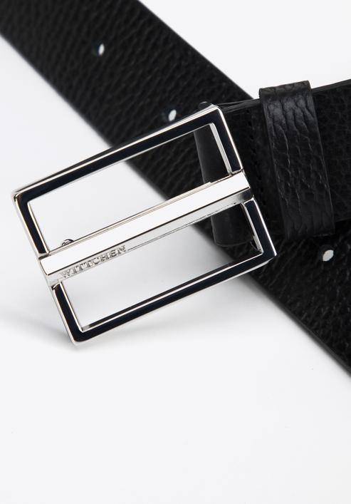 Men's leather belt, black, 97-8M-908-1-12, Photo 3