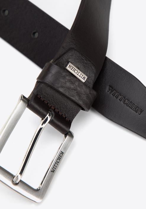 Men's classic leather belt, dark brown, 97-8M-911-4-12, Photo 3