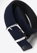 Men's braided reversible two-tone belt, navy blue-graphite, 98-8M-002-7-90, Photo 3