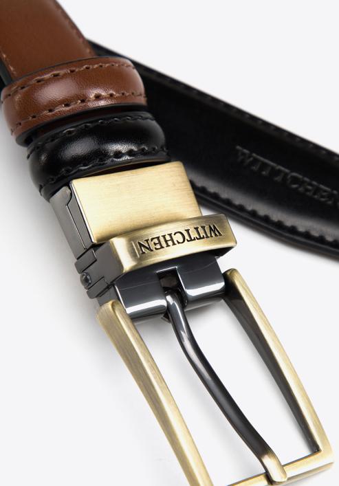 Men's leather reversible belt, black-brown, 97-8M-906-1-12, Photo 4