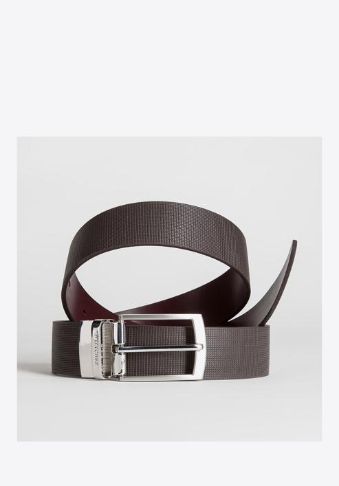 Men's belt, brown - burgundy, 89-8M-306-4-12, Photo 6