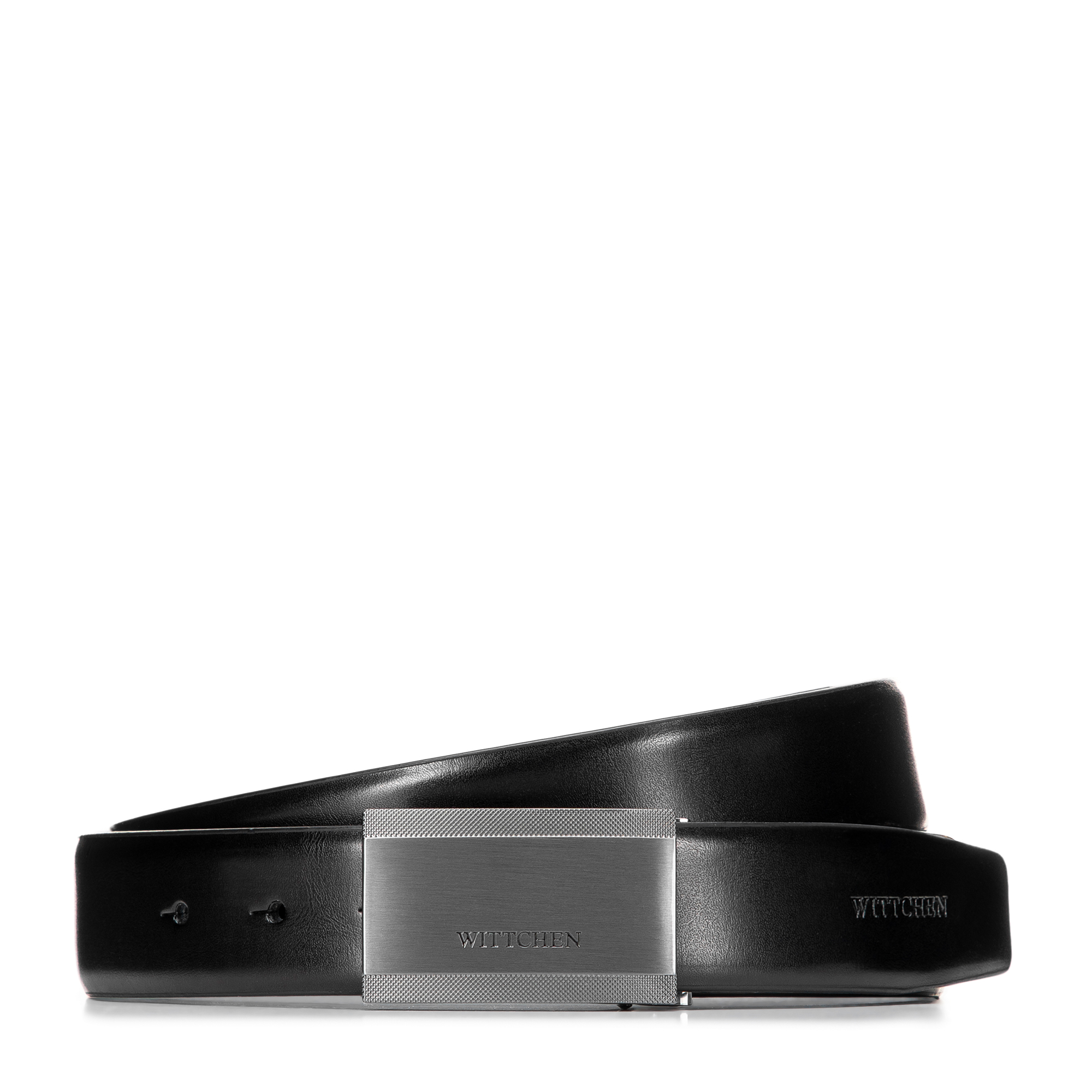 Pánsky kožený opasok s plnou kovovou prackou a elegantným logom 101-8M-214-1