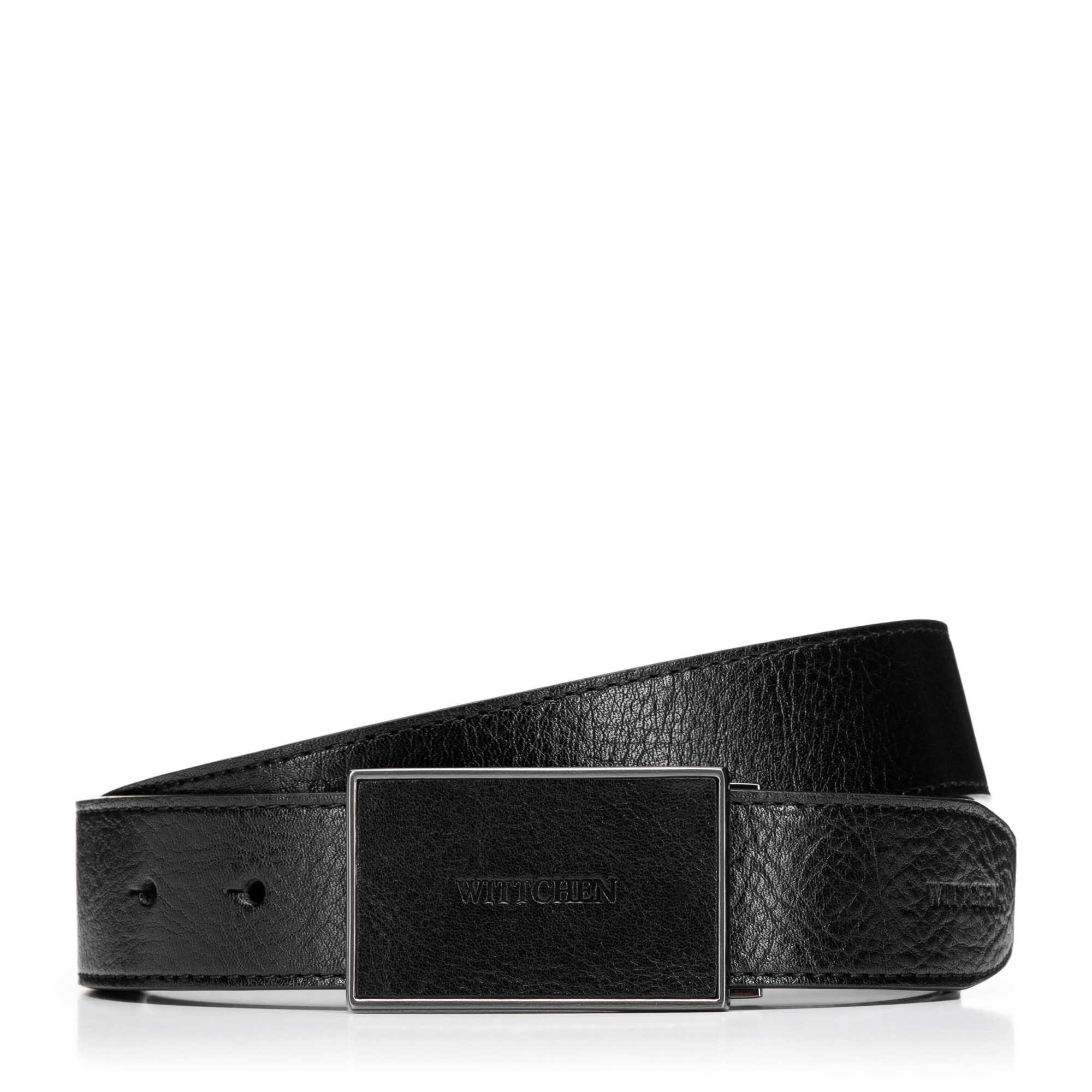 E-shop Pánsky kožený čierny opasok s koženou prackou – elegancia s výrazom 101-8M-211-1