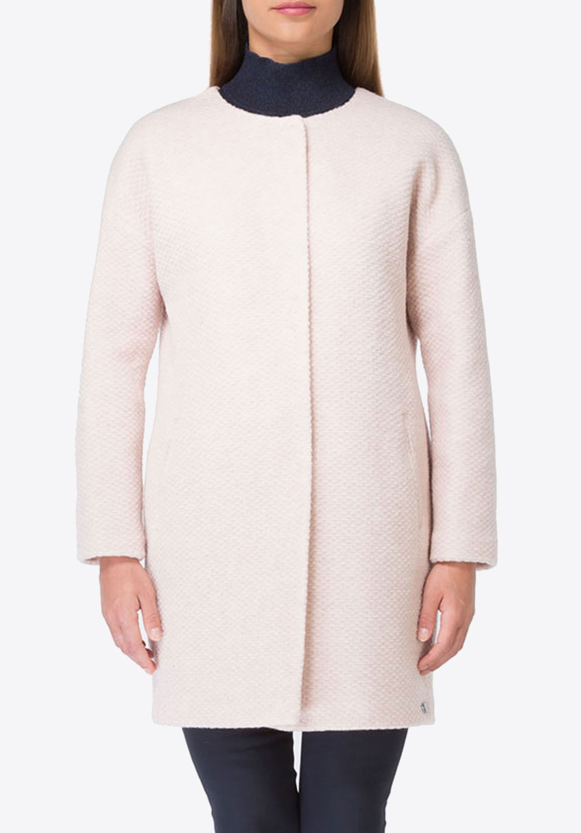 Płaszcz damski, pudrowy róż, 83-9W-104-P-2X, Zdjęcie 1