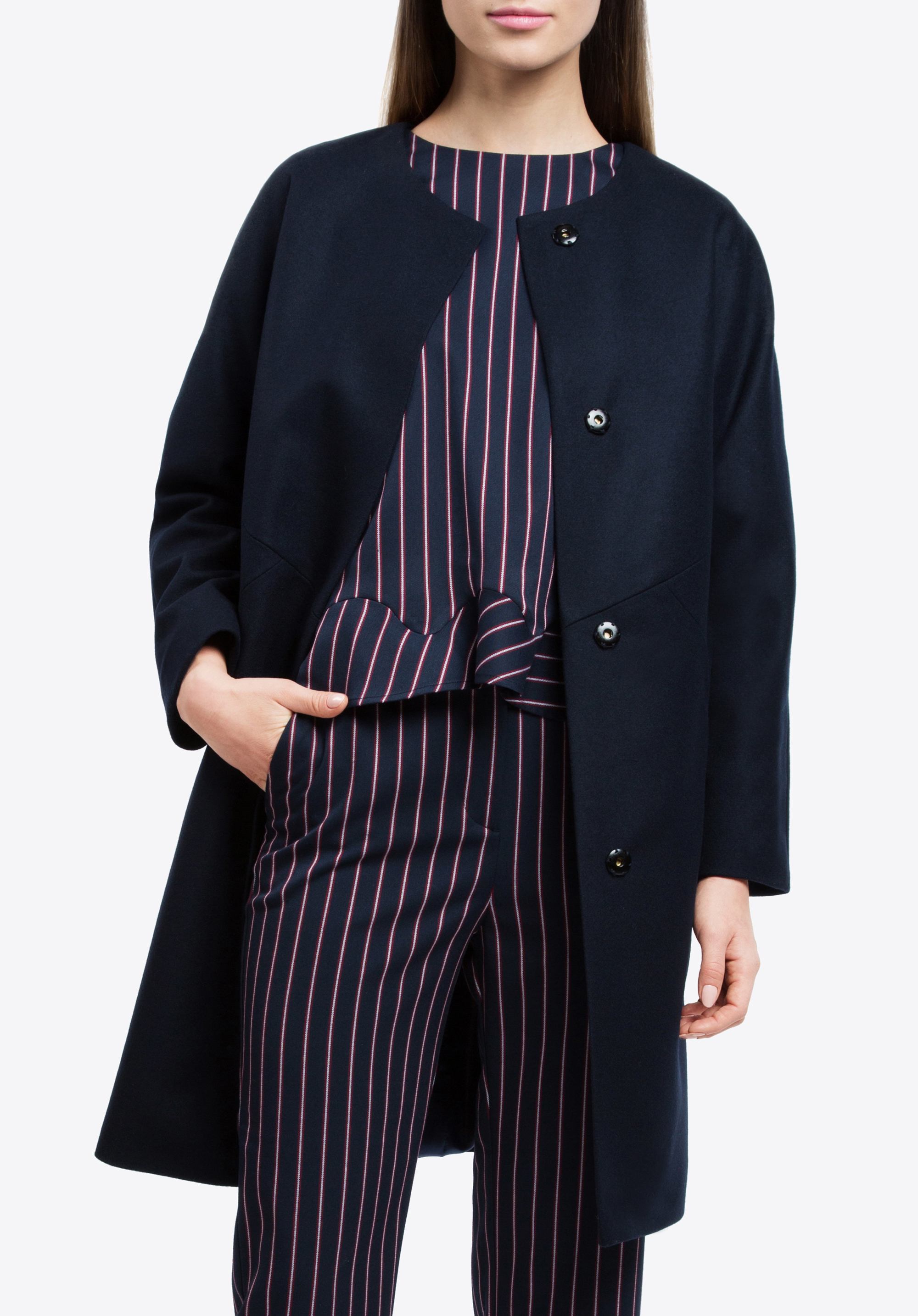 Women's coat, navy blue, 84-9W-106-7-2X, Photo 1