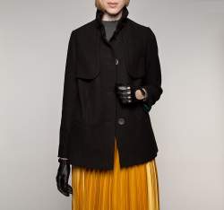 Płaszcz damski, czarny, 85-9W-101-1-XL, Zdjęcie 1