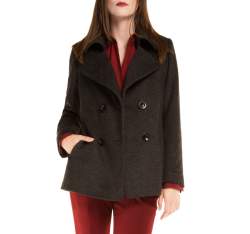 Women's coat, black-grey, 85-9W-104-8-XL, Photo 1