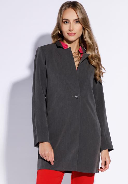 Women's coat, grey, 86-9W-101-8-S, Photo 1